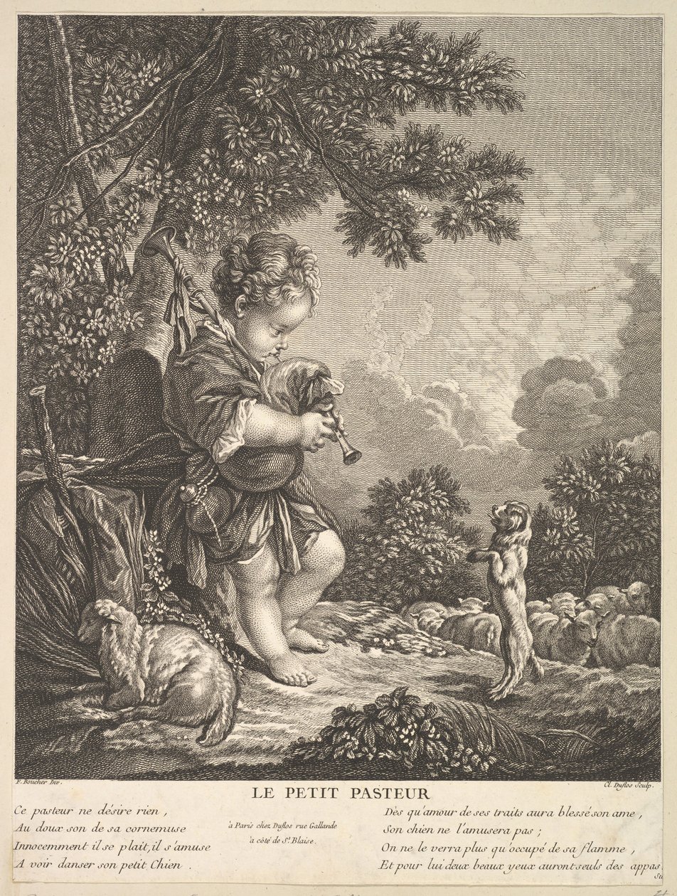 Den lilla herden, ca. 1753. av Claude Augustin Duflos
