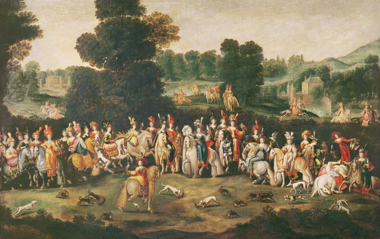 Hertiginnan av Lorraine Hunting av Claude Deruet