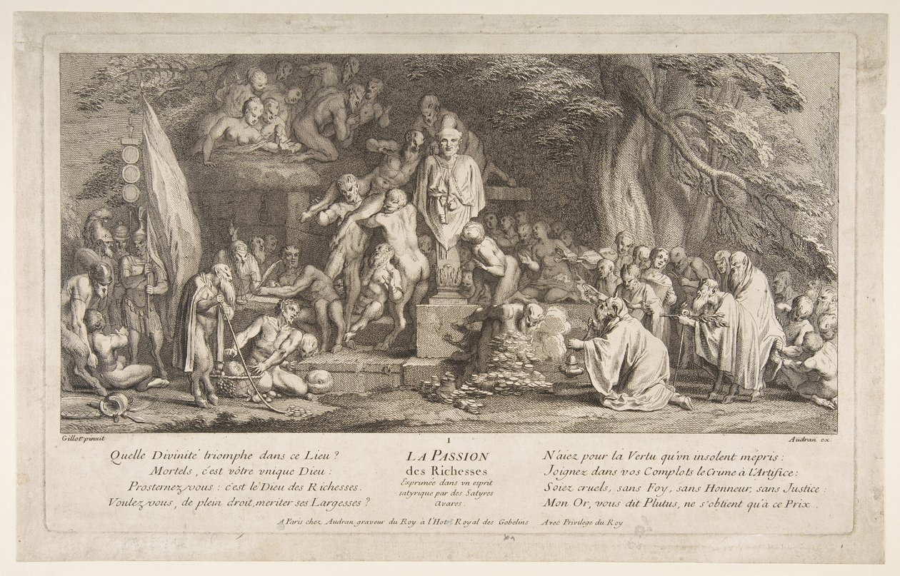 Passionen för rikedom.n.d. av Claude Gillot