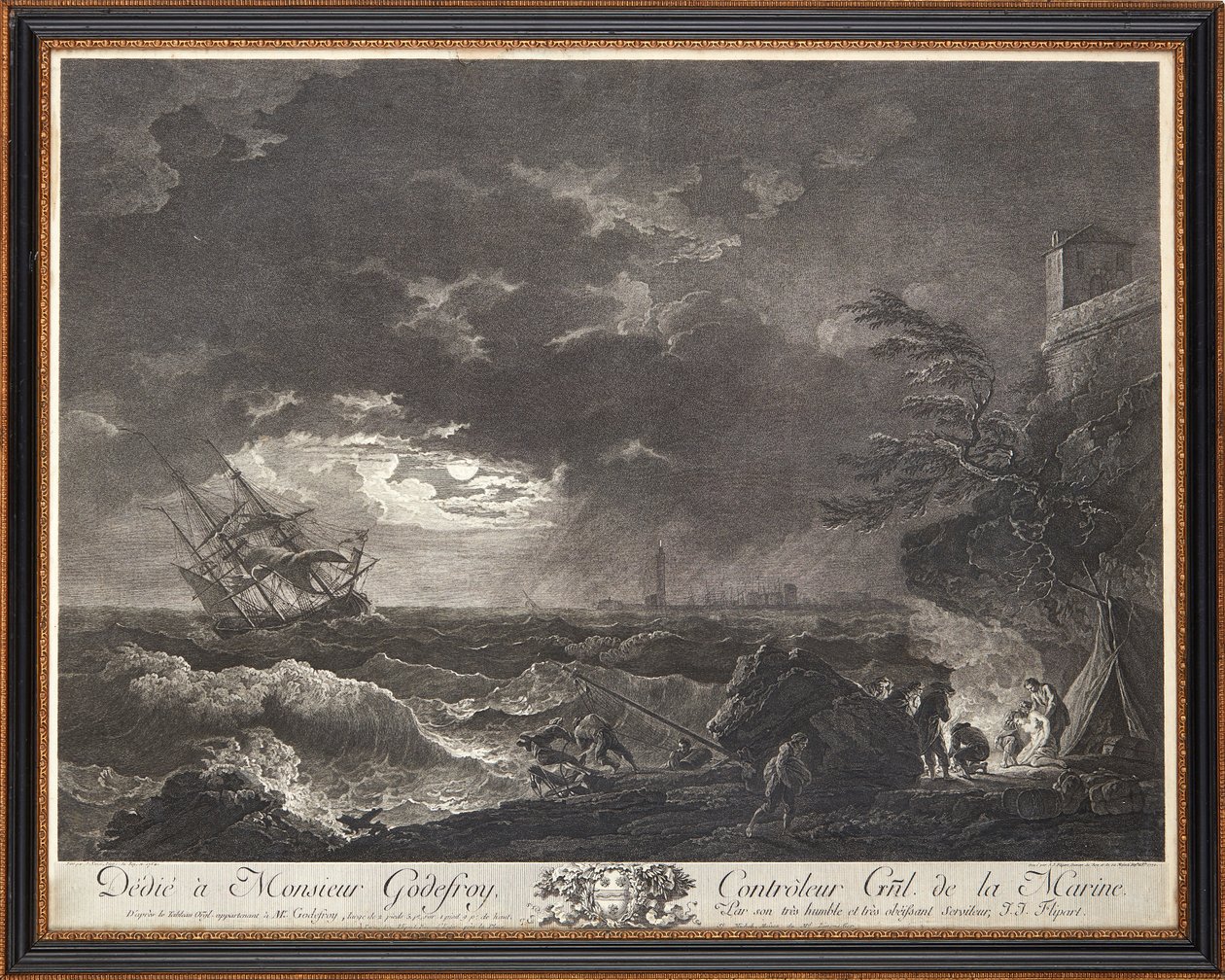 Franska stålstick av Claude Joseph (after) Vernet