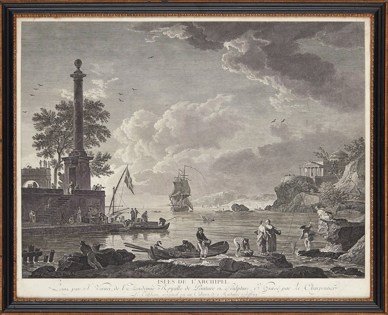 Franska stålstick av Claude Joseph (after) Vernet