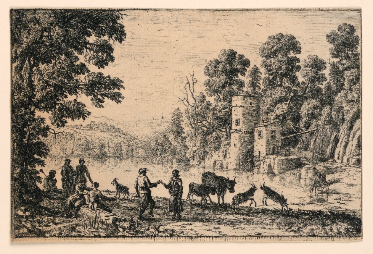 Dans på flodstranden av Claude Lorrain