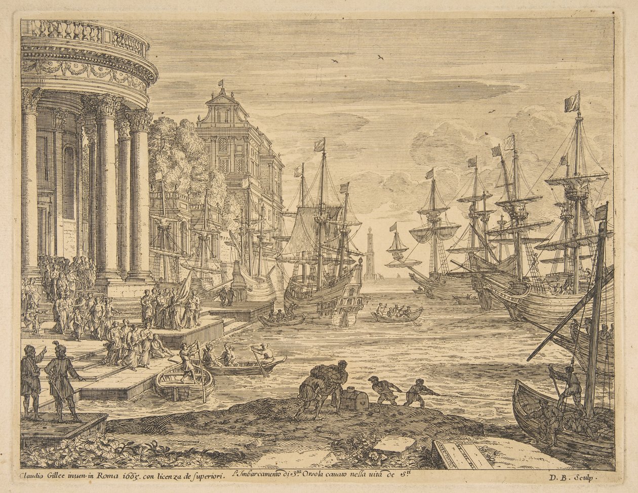 Ombordstigning av St. Ursula, 1665. av Claude Lorrain