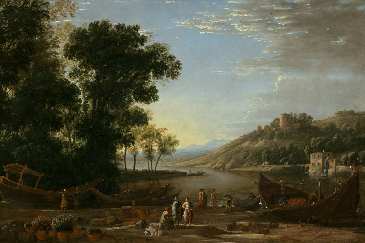 Landskap med köpmän, ca. 1629. av Claude Lorrain
