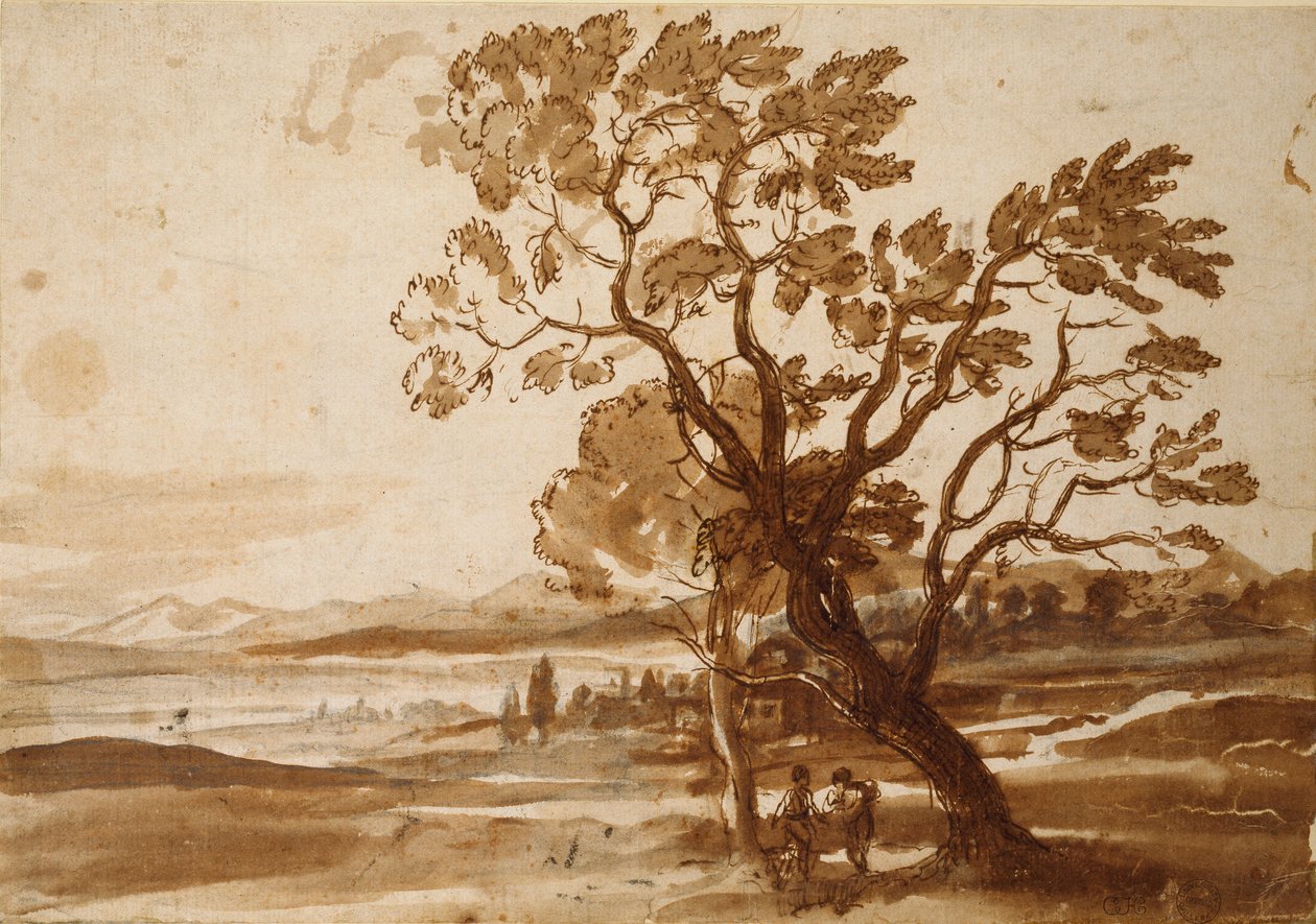 Landskap med två träd, c1638 av Claude Lorrain