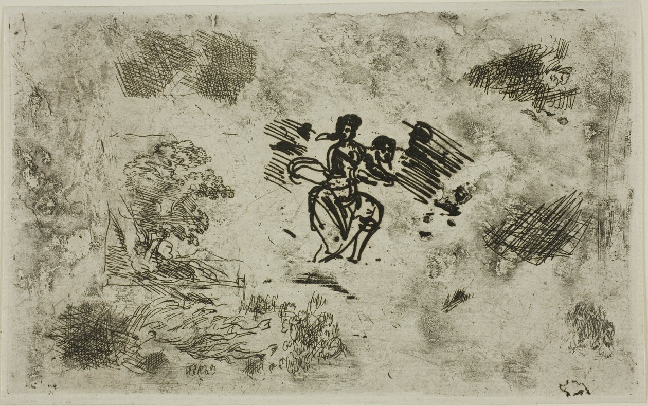 Sittande kvinna och andra skisser av Claude Lorrain