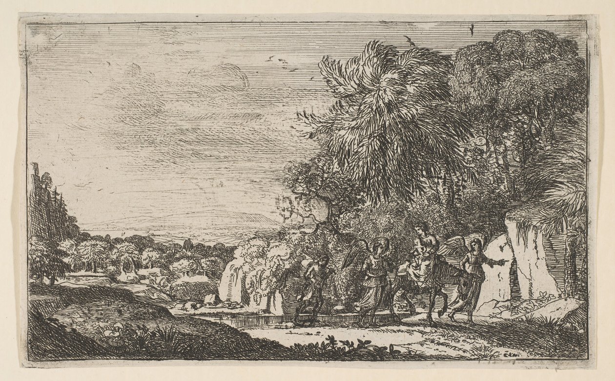 Flygningen till Egypten, ca. 1630-31. av Claude Lorrain