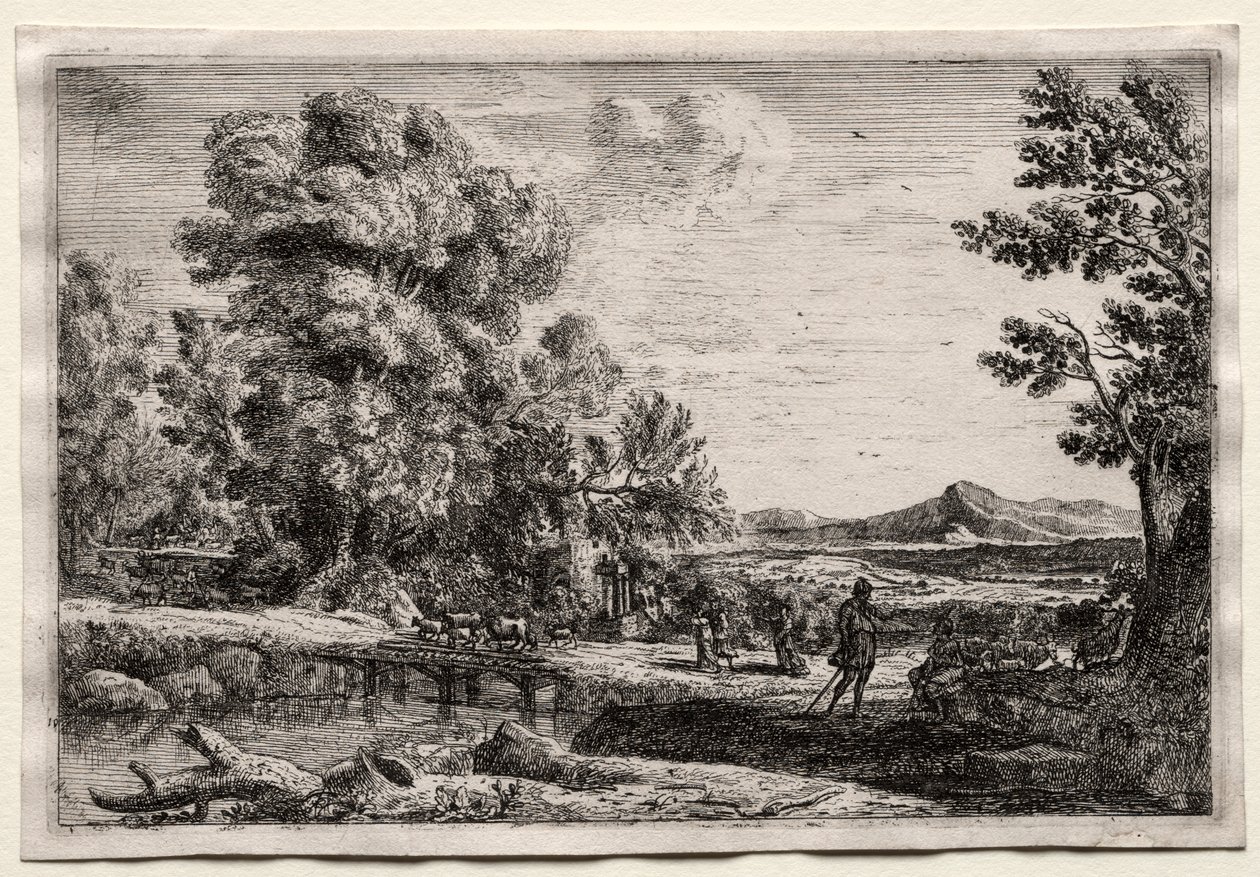 Träbron av Claude Lorrain