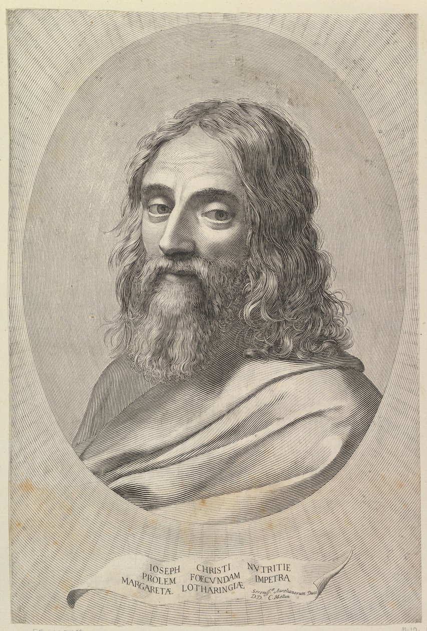 Byst av St. Joseph i en oval. av Claude Mellan