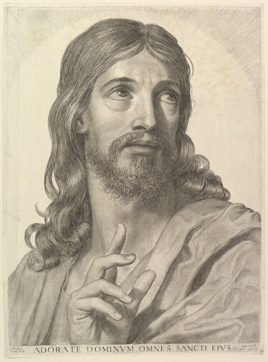 Byst av den vuxne Kristus, 1652. av Claude Mellan