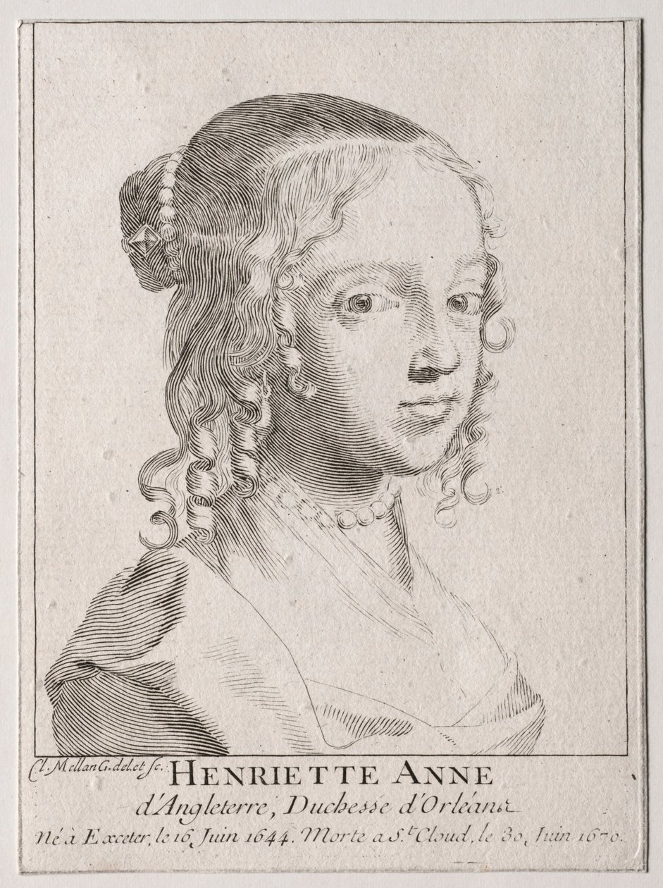 Henriette-Marie dAngleterre, hertiginna dOrleans. av Claude Mellan