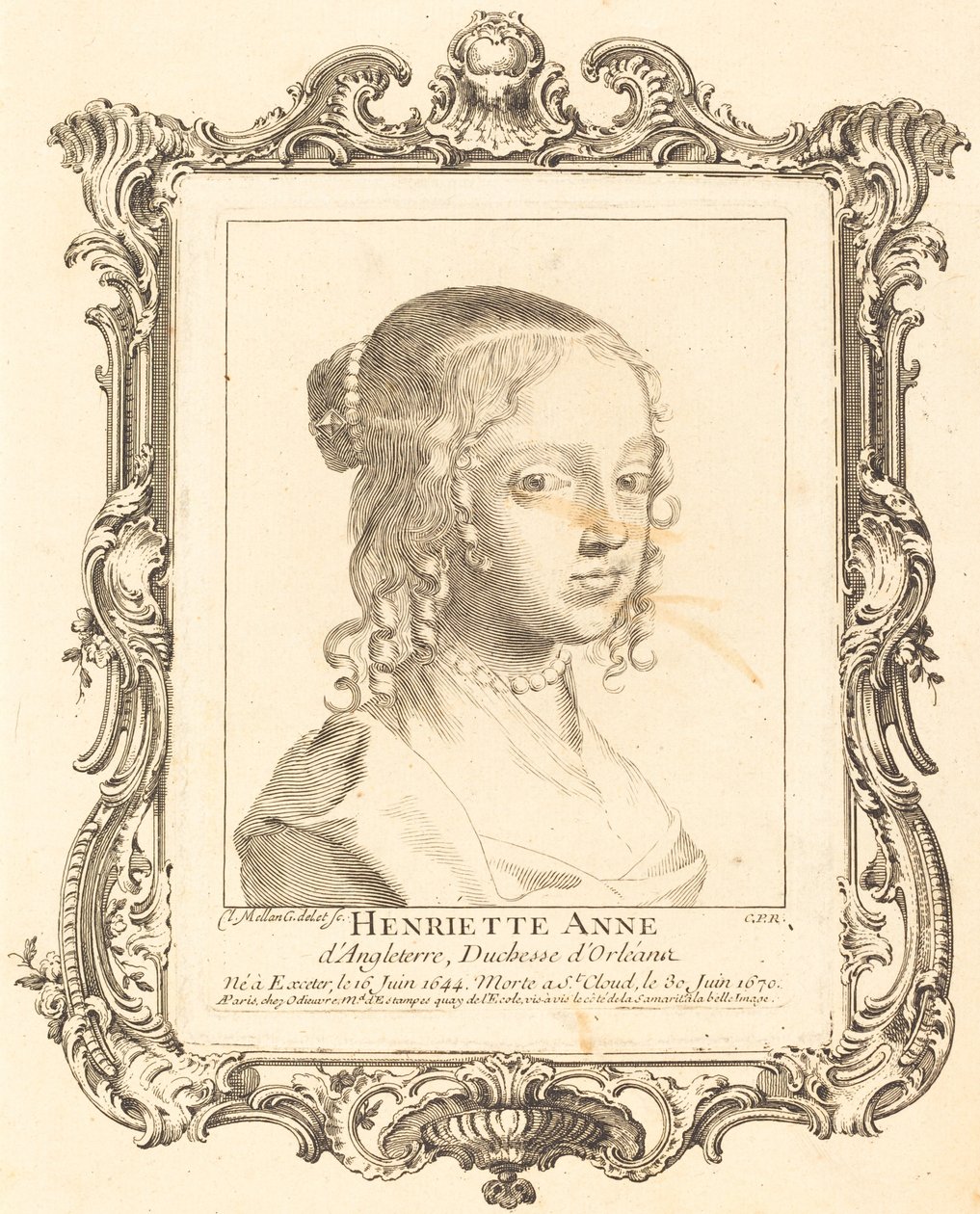 Henriette Anne av England, hertiginna av Orléans av Claude Mellan