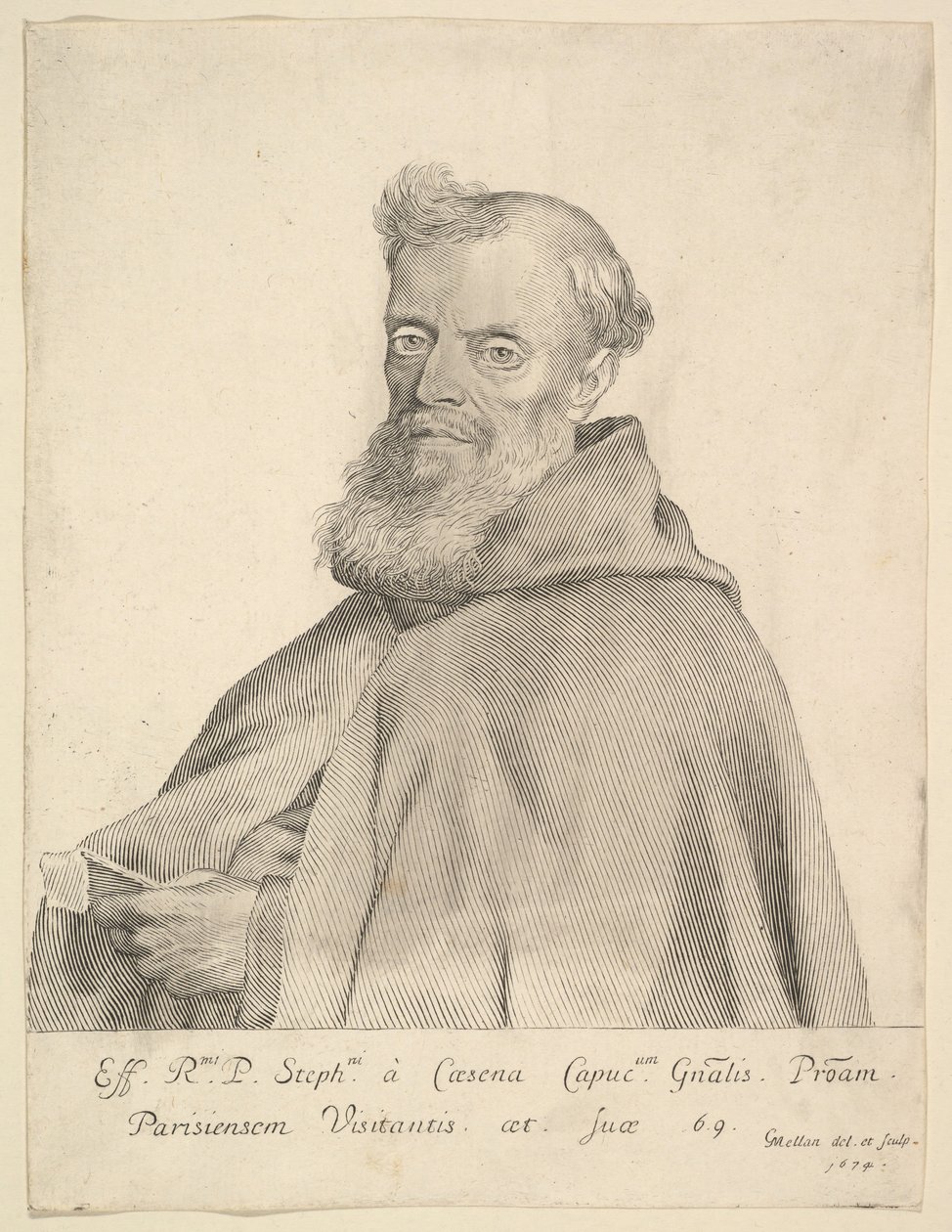 Fader Stefan av Cesena, 1674. av Claude Mellan