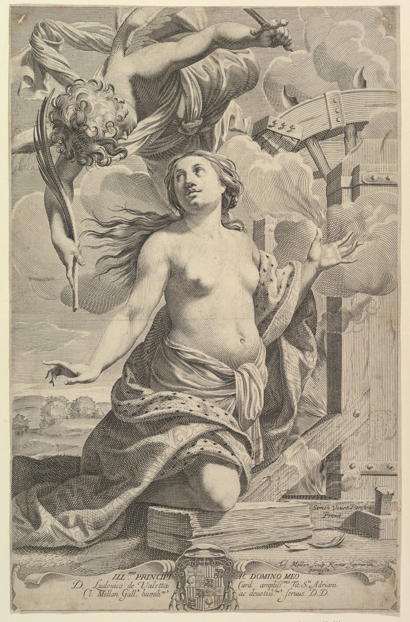 Sankta Katarinas martyrskap, 1625. av Claude Mellan