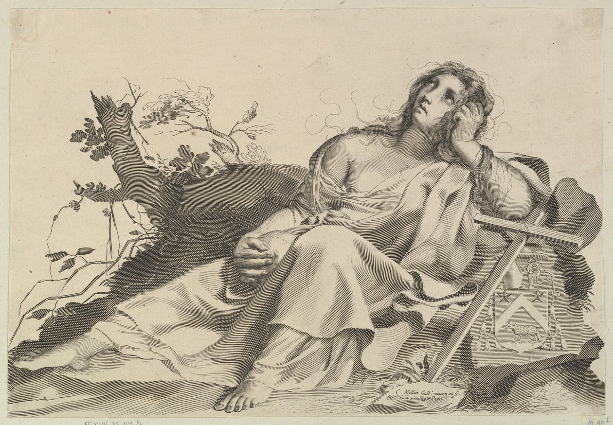 Maria Magdalena Meditation. av Claude Mellan