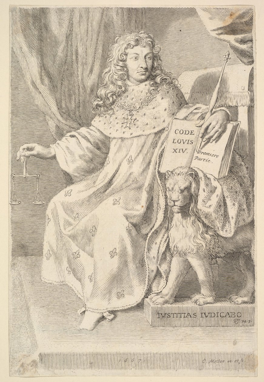 Titelsida: Le Code Louis XIV, 1667. av Claude Mellan