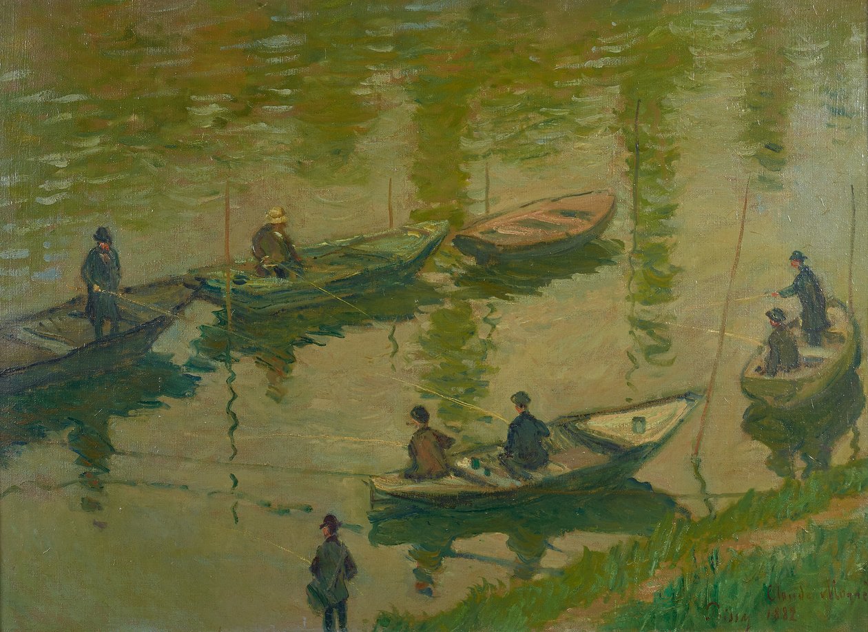 Sportfiskare på Seine vid Poissy av Claude Monet