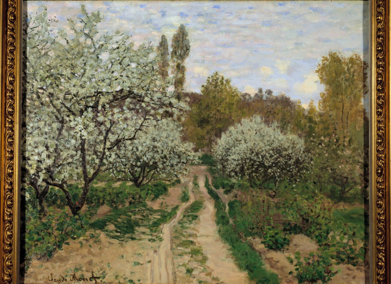 Äppelträd i blom av Claude Monet