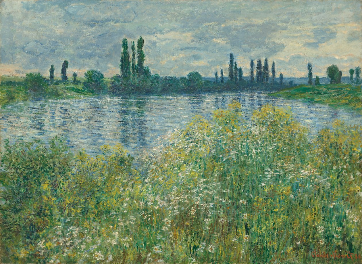 Seines strand, Vétheuil, 1880. av Claude Monet