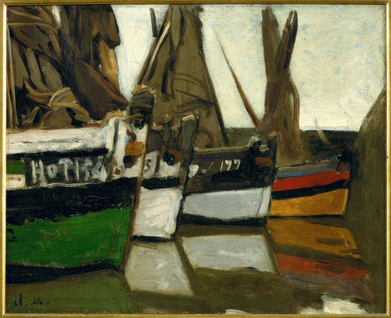 Fiskebåtar, Honfleur av Claude Monet