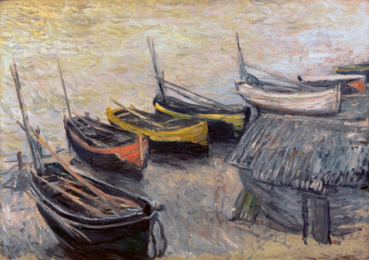Båtar på stranden av Claude Monet