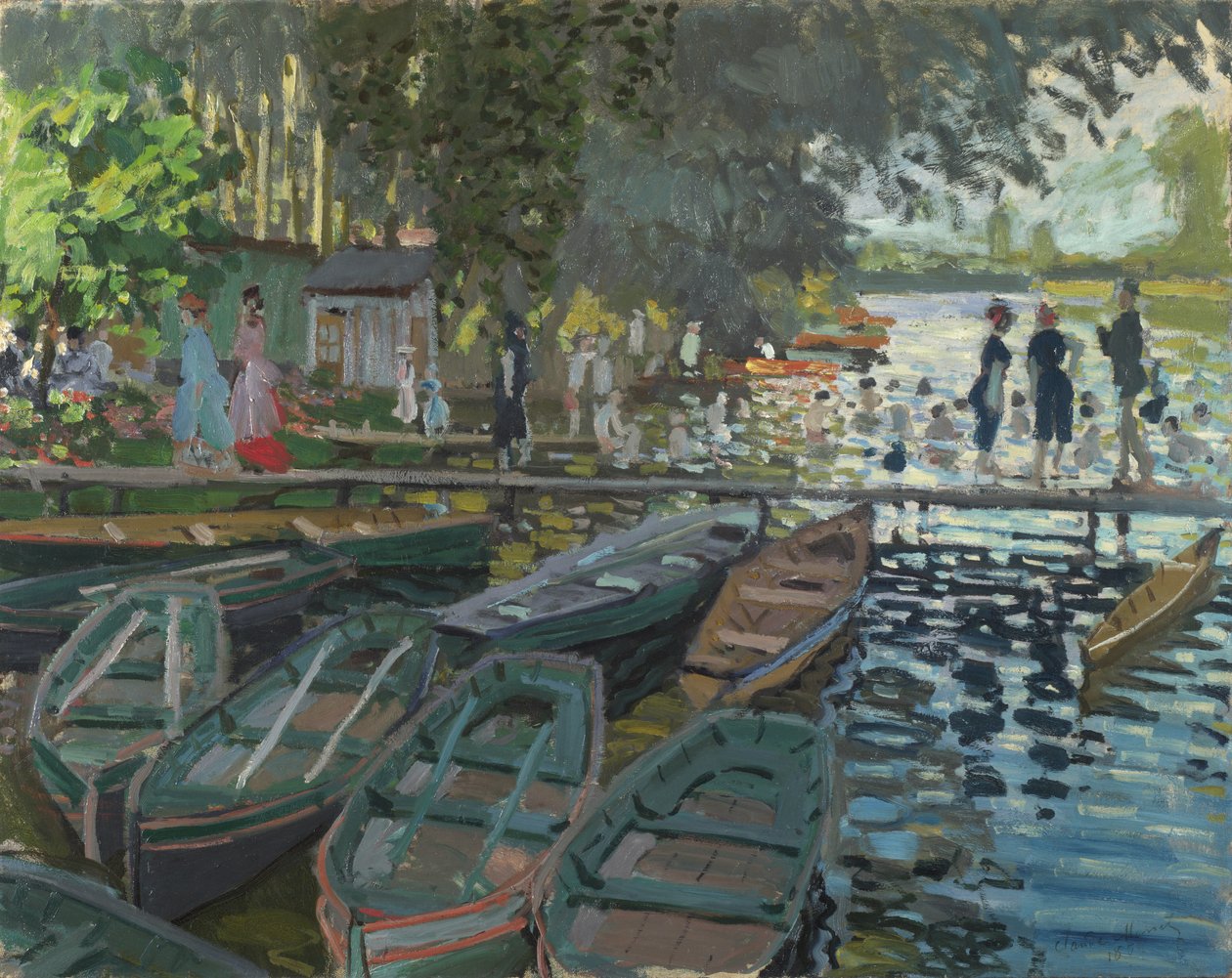 Badgäster på La Grenouillere av Claude Monet