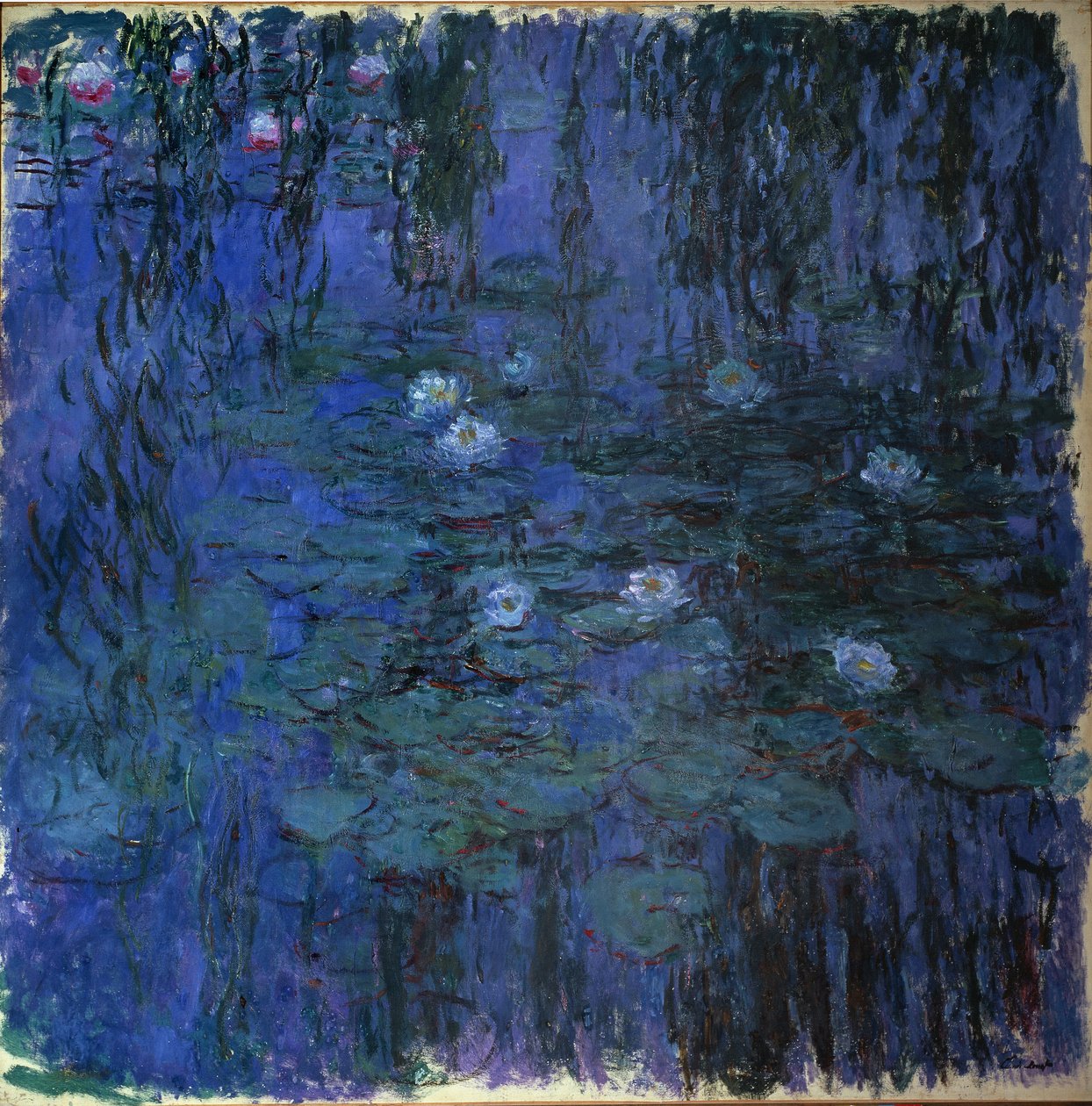 Blå näckros (olja på duk, ca 1916-19) av Claude Monet