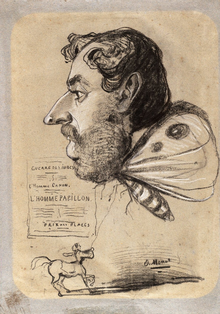 Karikatyr av Jules Didier ("Fjärilsmannen") av Claude Monet