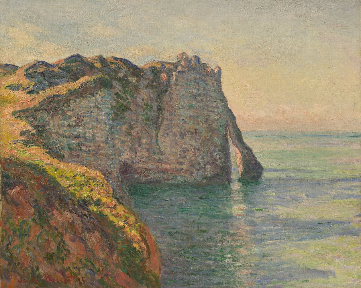 Cliff och Porte dAval, 1885. av Claude Monet