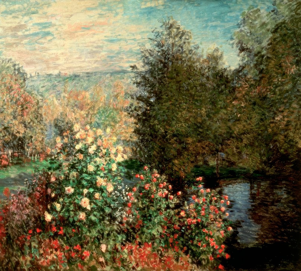 Trädgårdshörna i Montgeron av Claude Monet