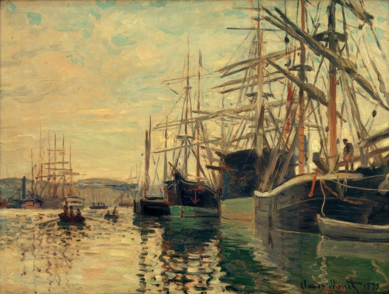 Hamnen i Rouen av Claude Monet