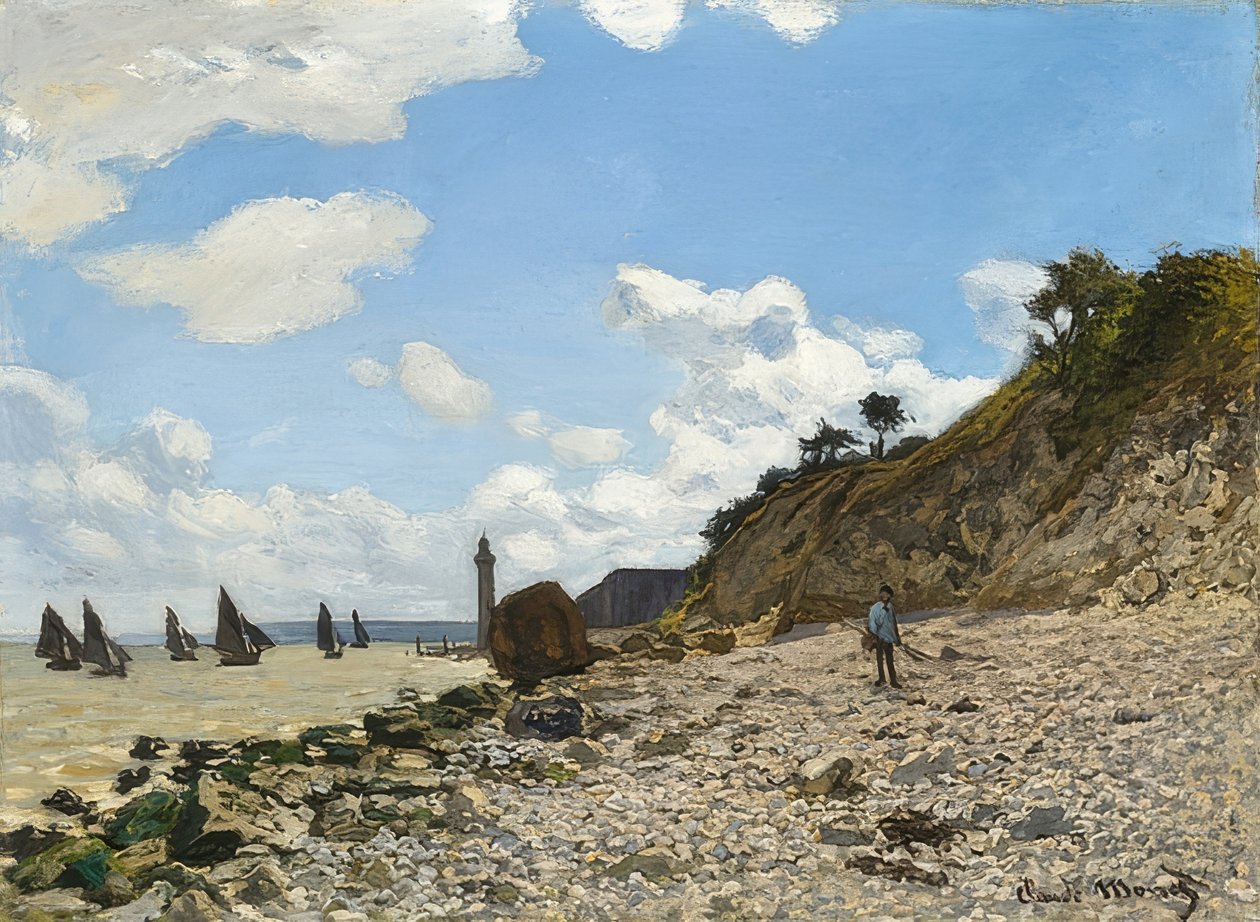 Honfleur strand. 1864-66 av Claude Monet