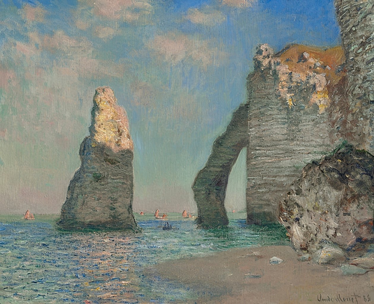 Stenarna vid Étretat. 1885 av Claude Monet