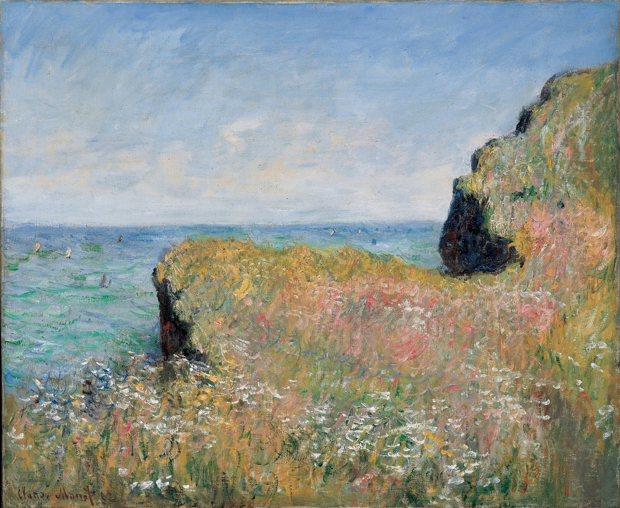 Edge of the Cliff, Pourville, 1882 av Claude Monet