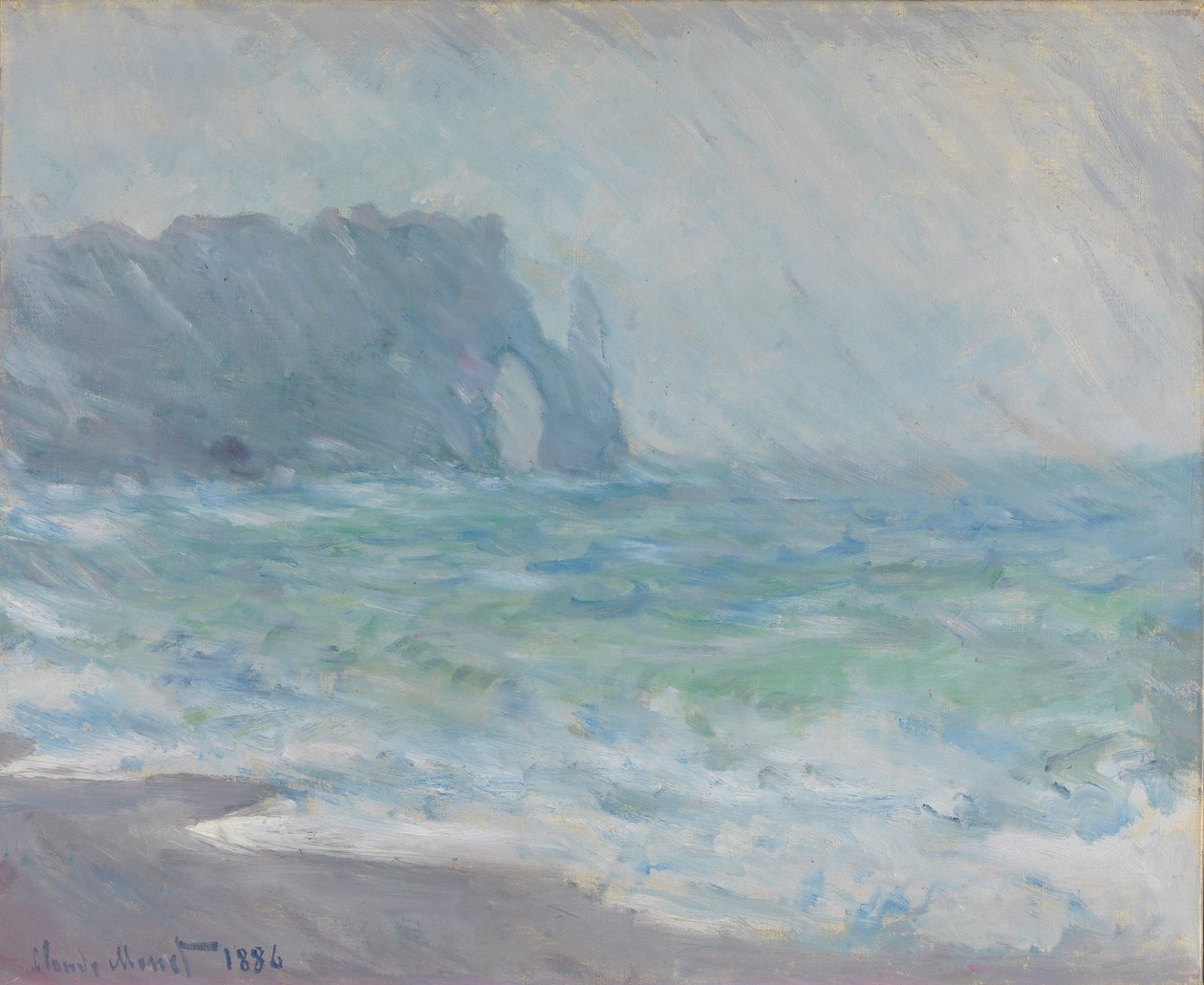 Etretat i regnet av Claude Monet