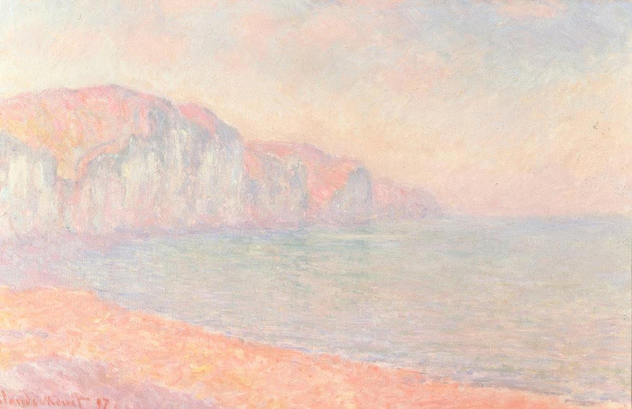 Pourvilles klippor, på morgonen av Claude Monet