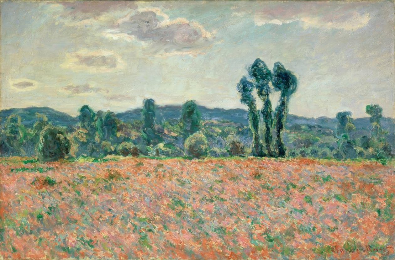 Fält med vallmo av Claude Monet