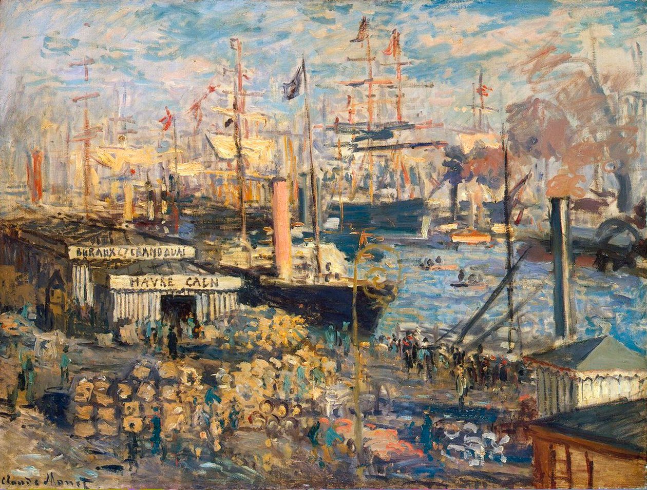 Grand Quay i Havre, 1872. av Claude Monet