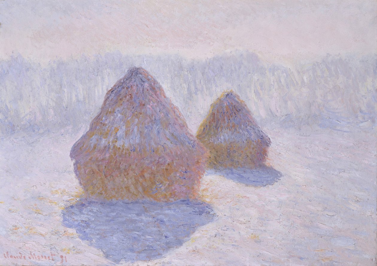 Höstackar (effekt av snö och sol) av Claude Monet