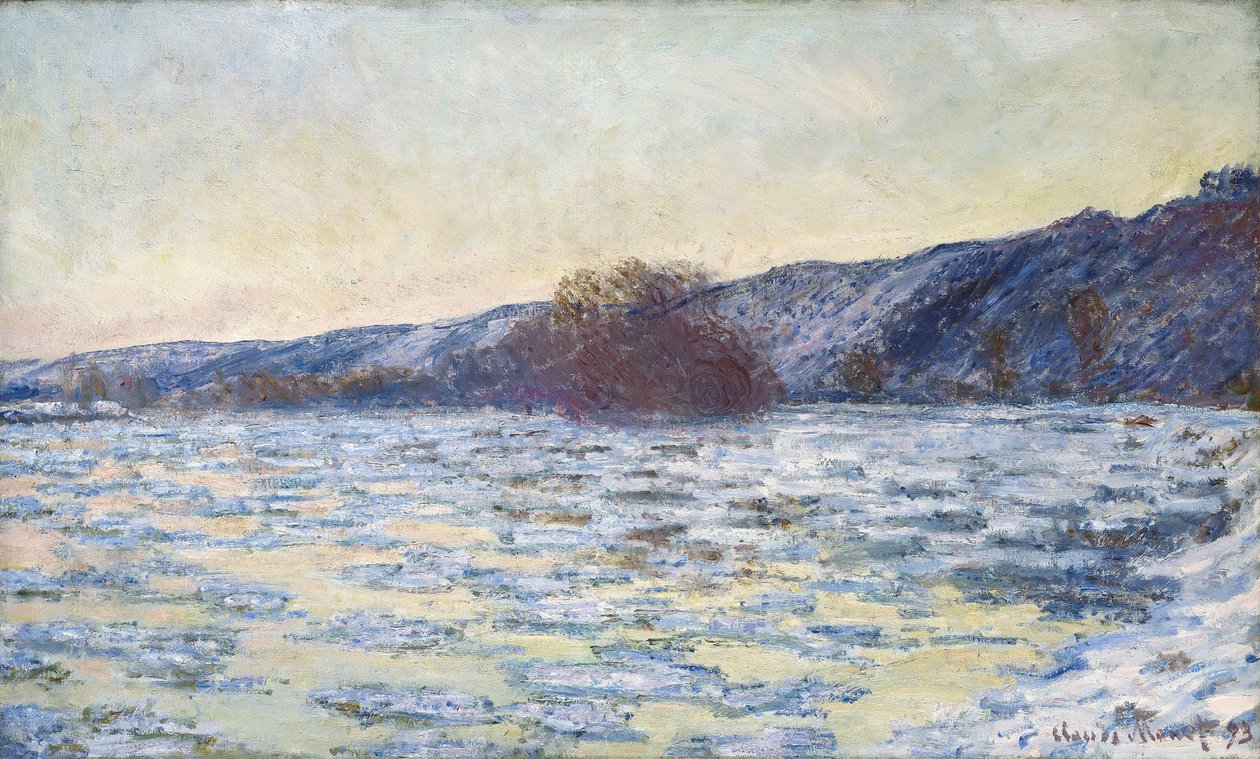 Isflak vid skymningen, 1893. av Claude Monet