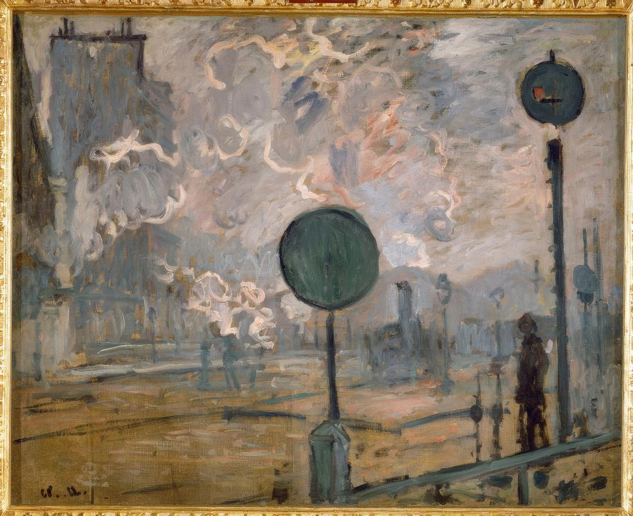 Gare Saint-Lazare utanför (signalen) av Claude Monet