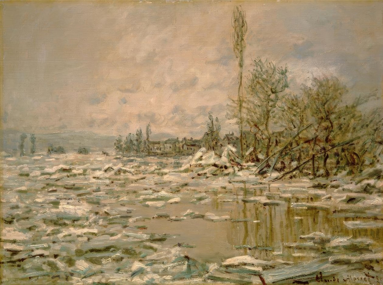 Debaclet, gråväder av Claude Monet