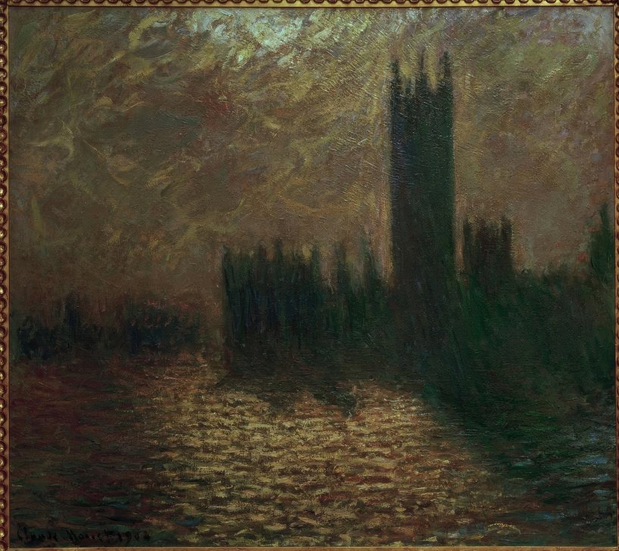 Parlamentet, stormig himmel av Claude Monet