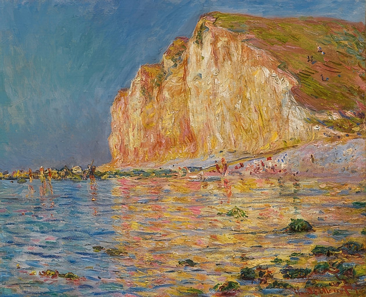 Les Petites-Dalles bei Ebbe. 1884 av Claude Monet