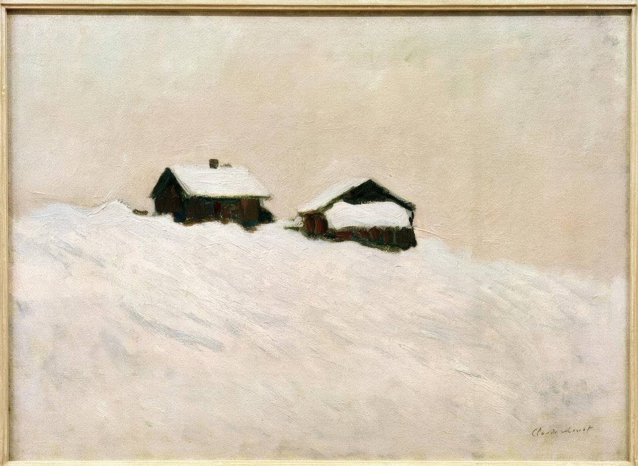 Hus i snön, Norge av Claude Monet