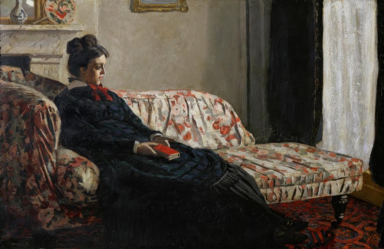 Meditation. Madame Monet i soffan av Claude Monet