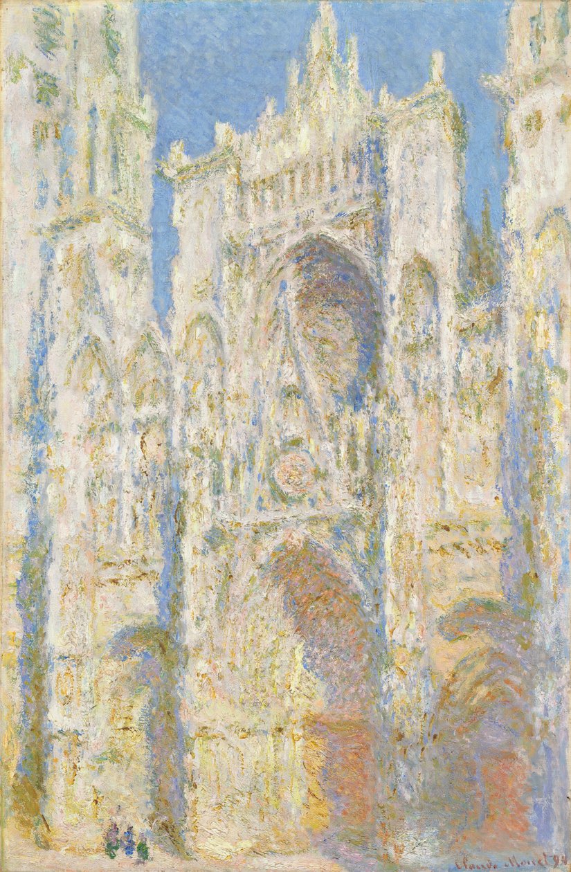 Rouens katedral, västra fasaden, solljus, 1894. av Claude Monet