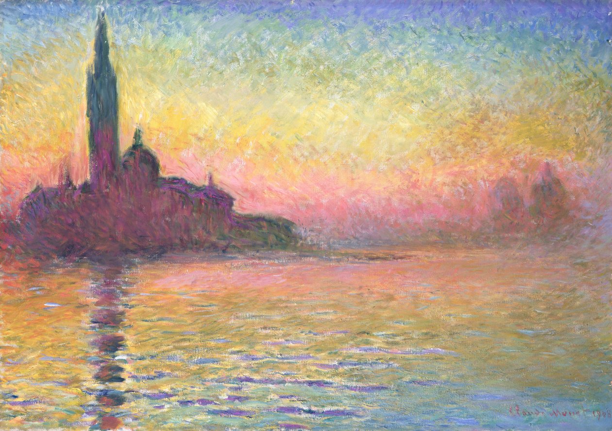 San Giorgio Maggiore i skymningen av Claude Monet