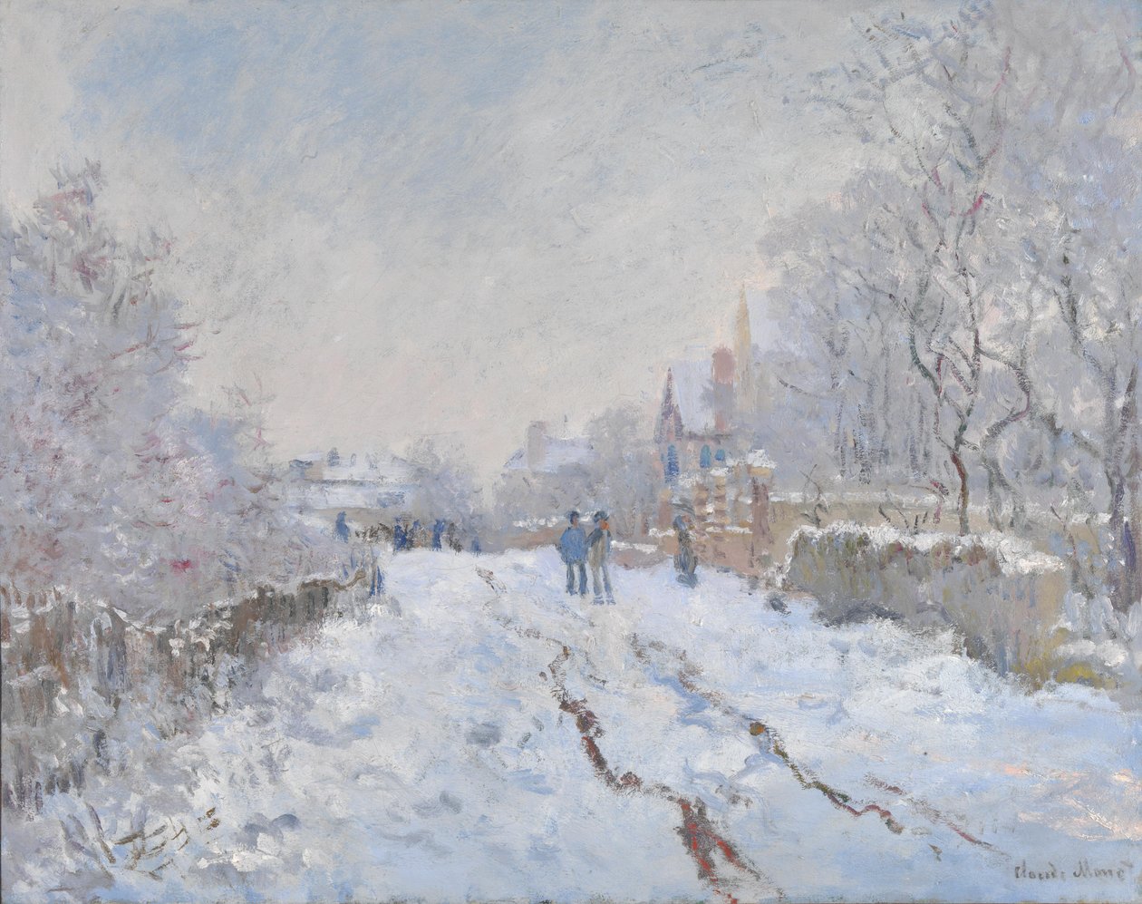 Snöplats i Argenteuil av Claude Monet