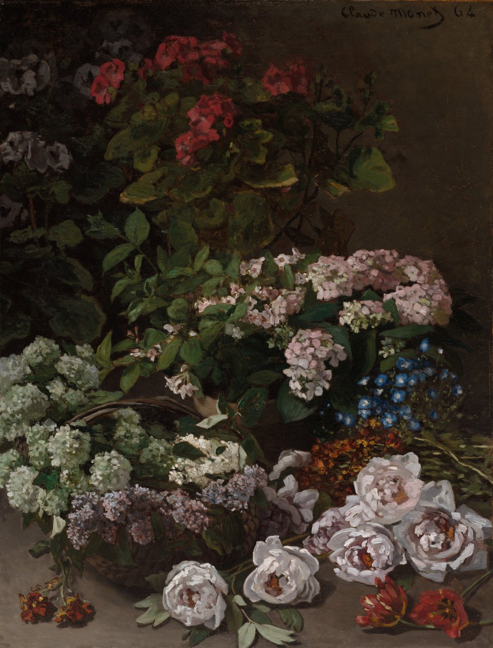 Vårblommor, 1864. av Claude Monet